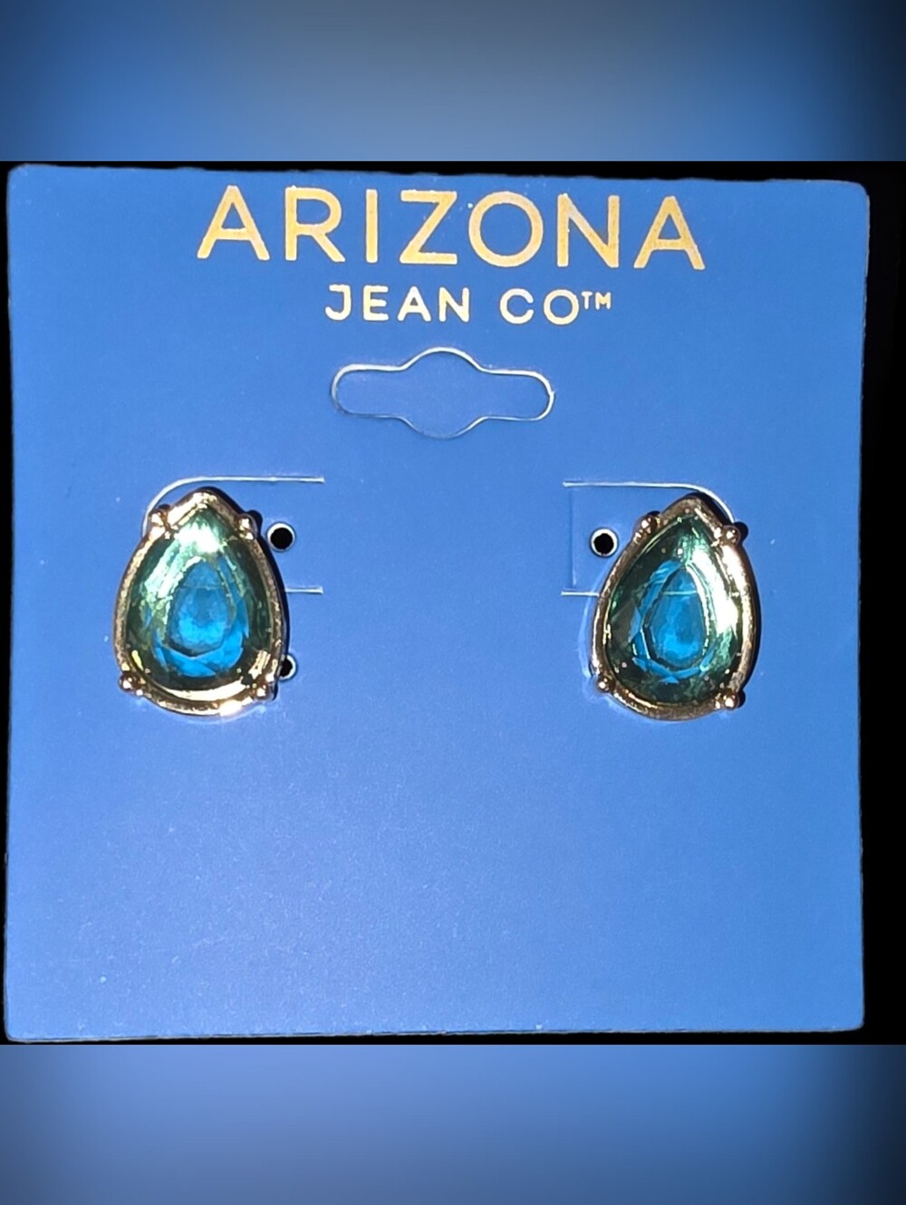 Teardrop Green Gemstone Stud Earrings